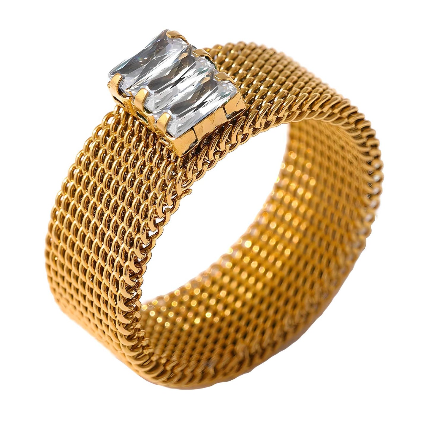 Gold Mesh Chain Ring