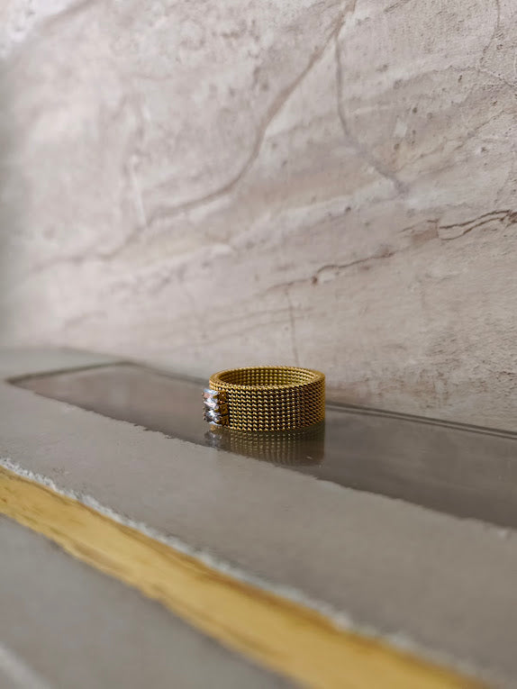 Gold Mesh Chain Ring